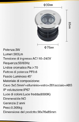 Faretto A LED Calpestabile Da Esterno IP65: Illuminazione Da Incasso Per Giardini, Scale E Percorsi (1,5W, 3000K Luce Calda) - Foto 4
