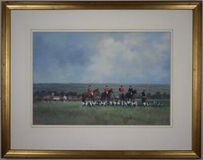 Leicestershire Hunt. Original Gouache by listed artist Michael J Coates RI c1985