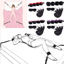 Bondage Set Tie on Bed Restraints Straps Cuffs Patch Couples Blindfold BDSM Play