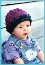 A Berry Cute Hat Fiber Trends Knitting Pattern CH-9 Instructions for Baby  Kids
