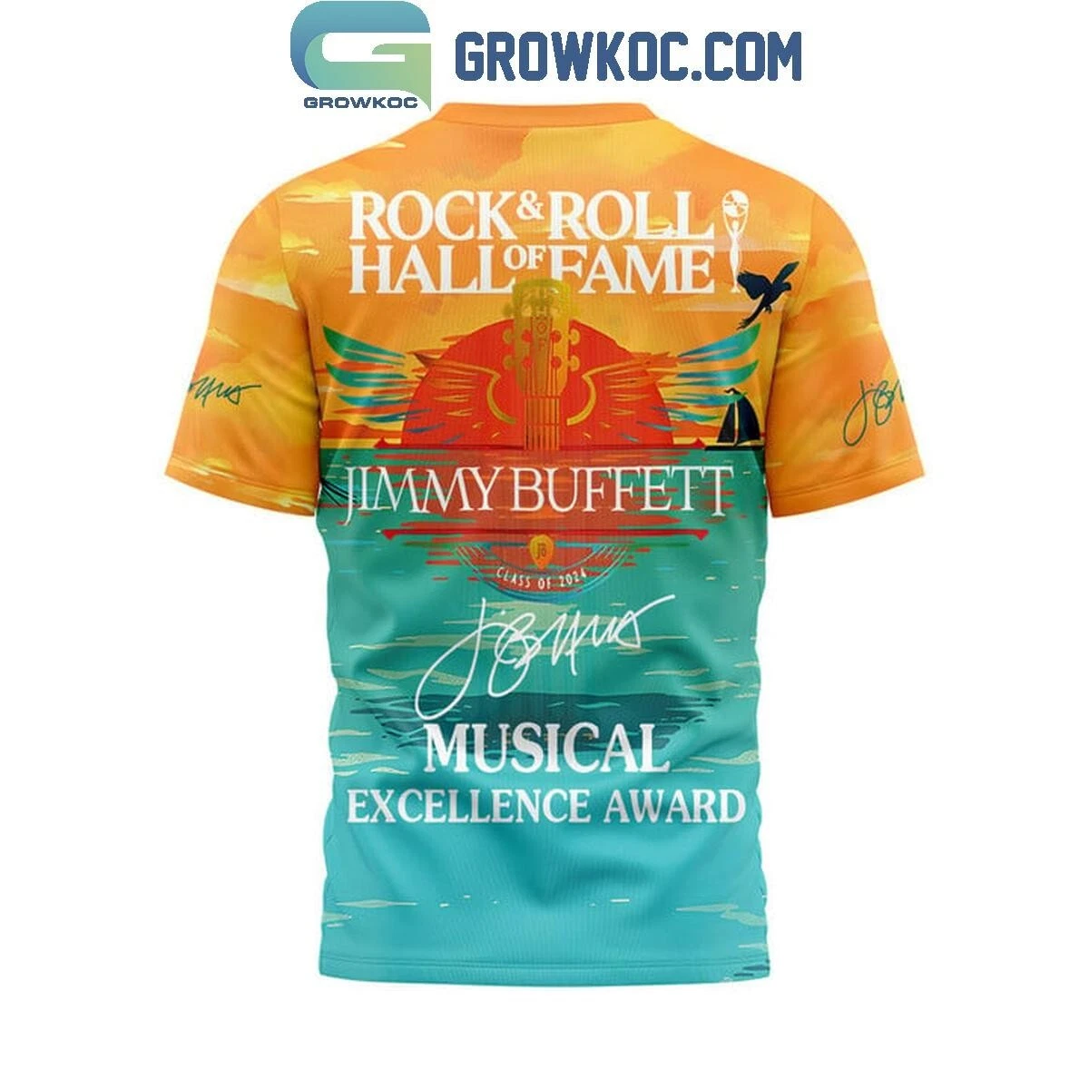 Jimmy Buffett Hall Of Fame Musical Excellence Award 2024 Rock And Rol T-shirt 3D