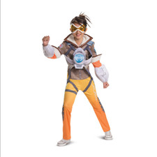Disguise Overwatch Tracer Child Jumpsuit, Vest Goggles L 10-12