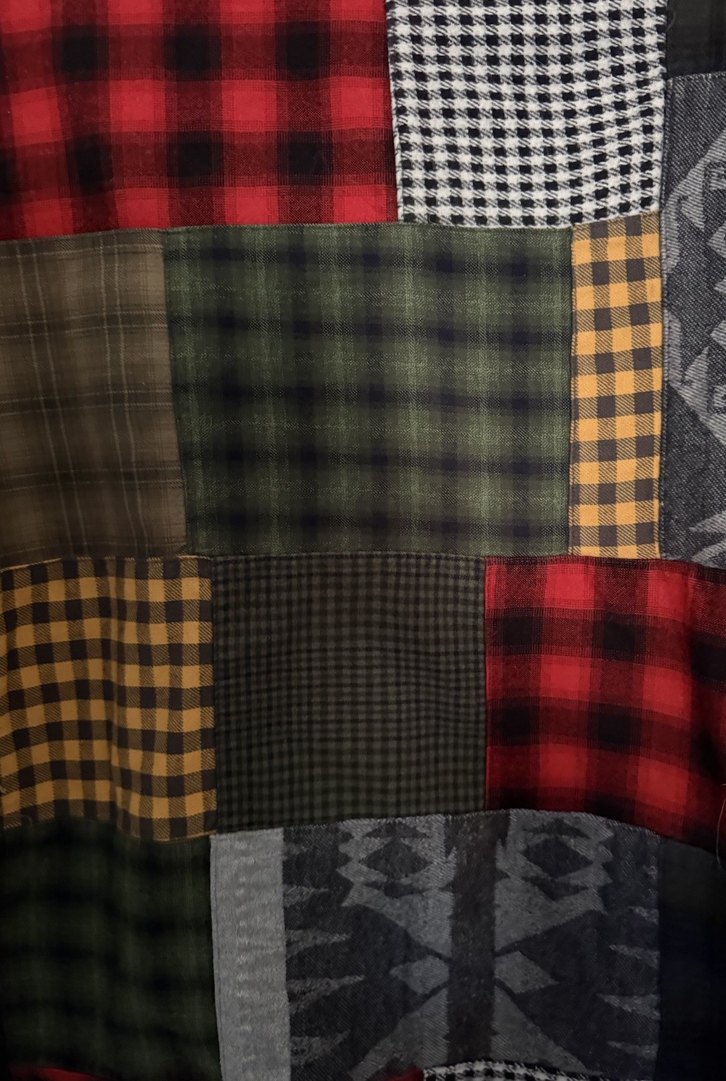 RRL Check Pattern Long sleeve patchwork Flannel s… - image 4