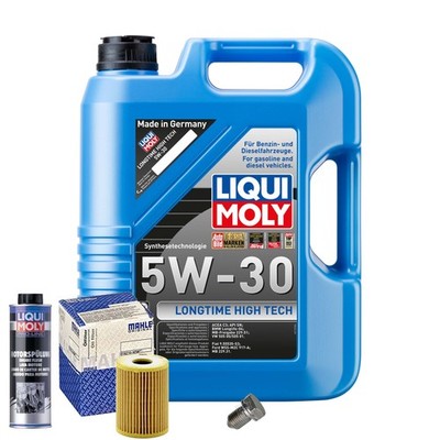 Motoröl 5W30 LIQUI MOLY 5L+MAHLE Ölfilter+Spülung+Ölablassschraube