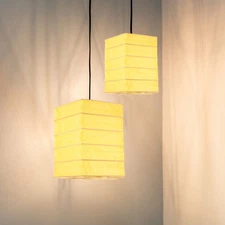 Hanging Paper Lampshade Light Shades Folding Portable Rice Square