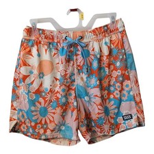 SAXX OH BUOY 2N1 5" VOLLEY SWIM SHORT Size Medium Power Flowers 30" Waist