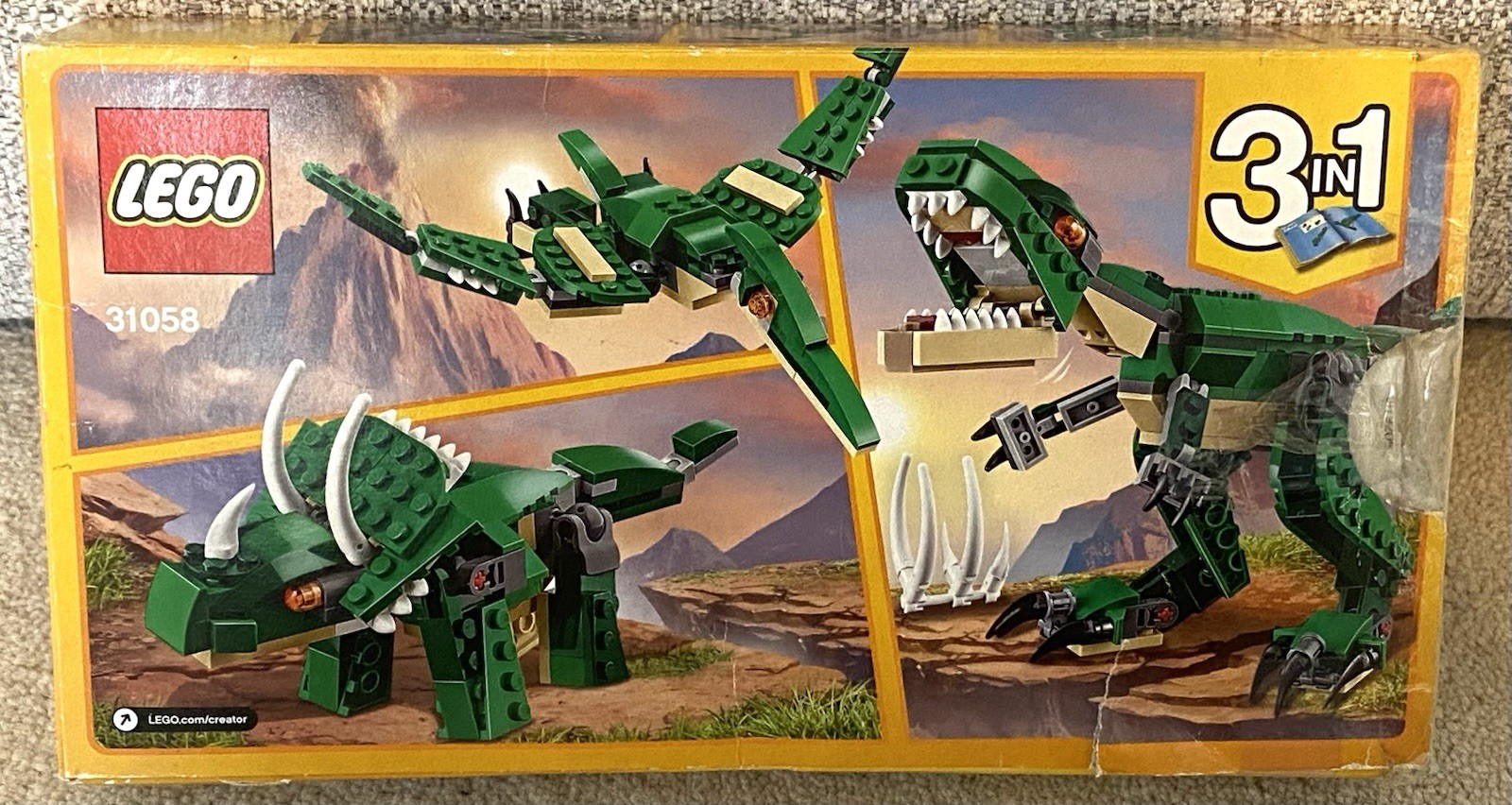 LEGO Creator 3in1 Mighty Dinosaurs Building Set 31058 with Instructions