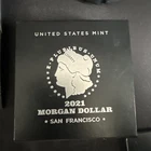 2021 US Mint Silver Morgan Dollar, San Francisco Mint, OGP/COA Certified