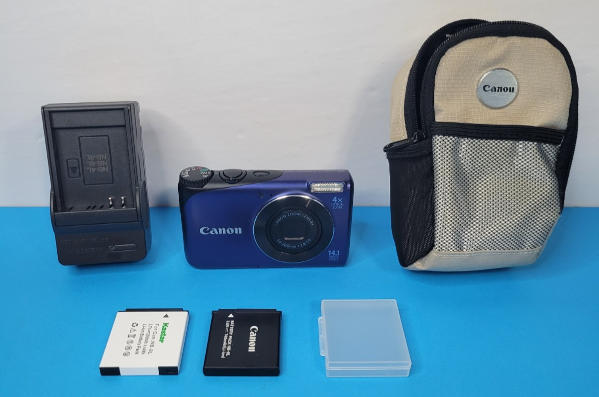 Canon PowerShot A2200 HD 14.1MP Digital Camera Blue PC1585 w/ Case