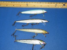 Lot of 4 Minnow Vintage Lures different brands