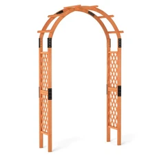 7.7 FT Garden Arch Wooden Arbor Outdoor Wood Trellis for Climbing Plants