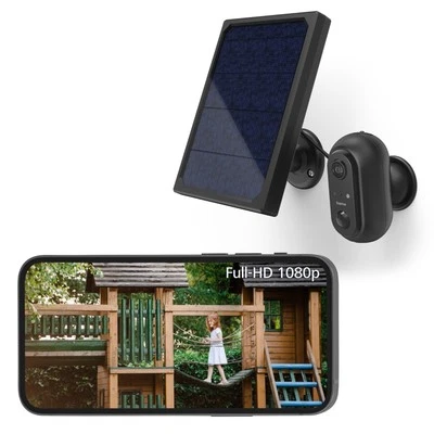 Hama WLAN PTZ Überwachungskamera 1080p Außen IR Audio Set mit Akku + Solarpaneel