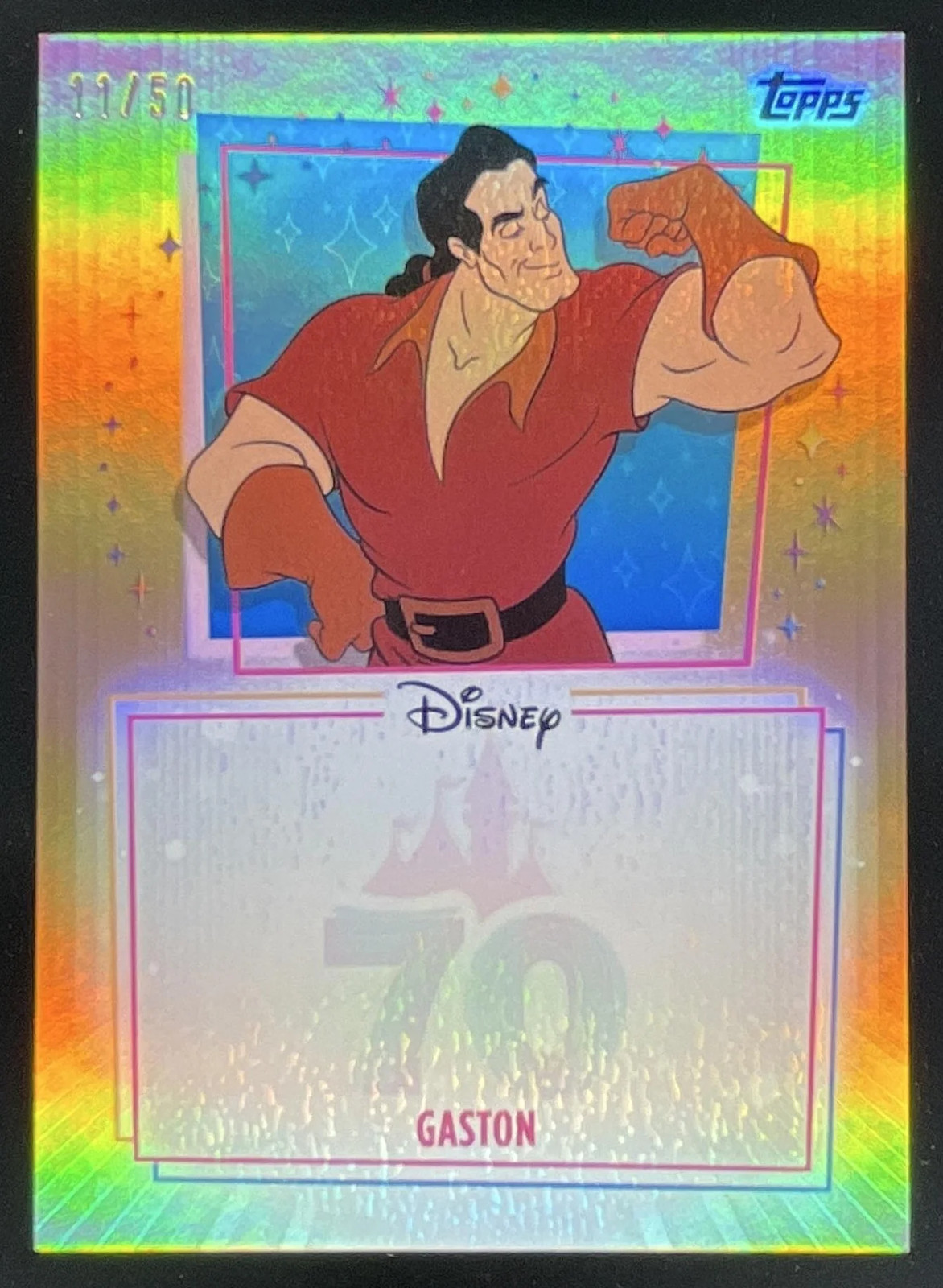 2025 Topps Disneyland 70th Unsigned Opportunity Gold Foil #UA-GS Gaston /50