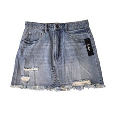 New Lulus Denim Mini Jean Skirt Womens Medium...