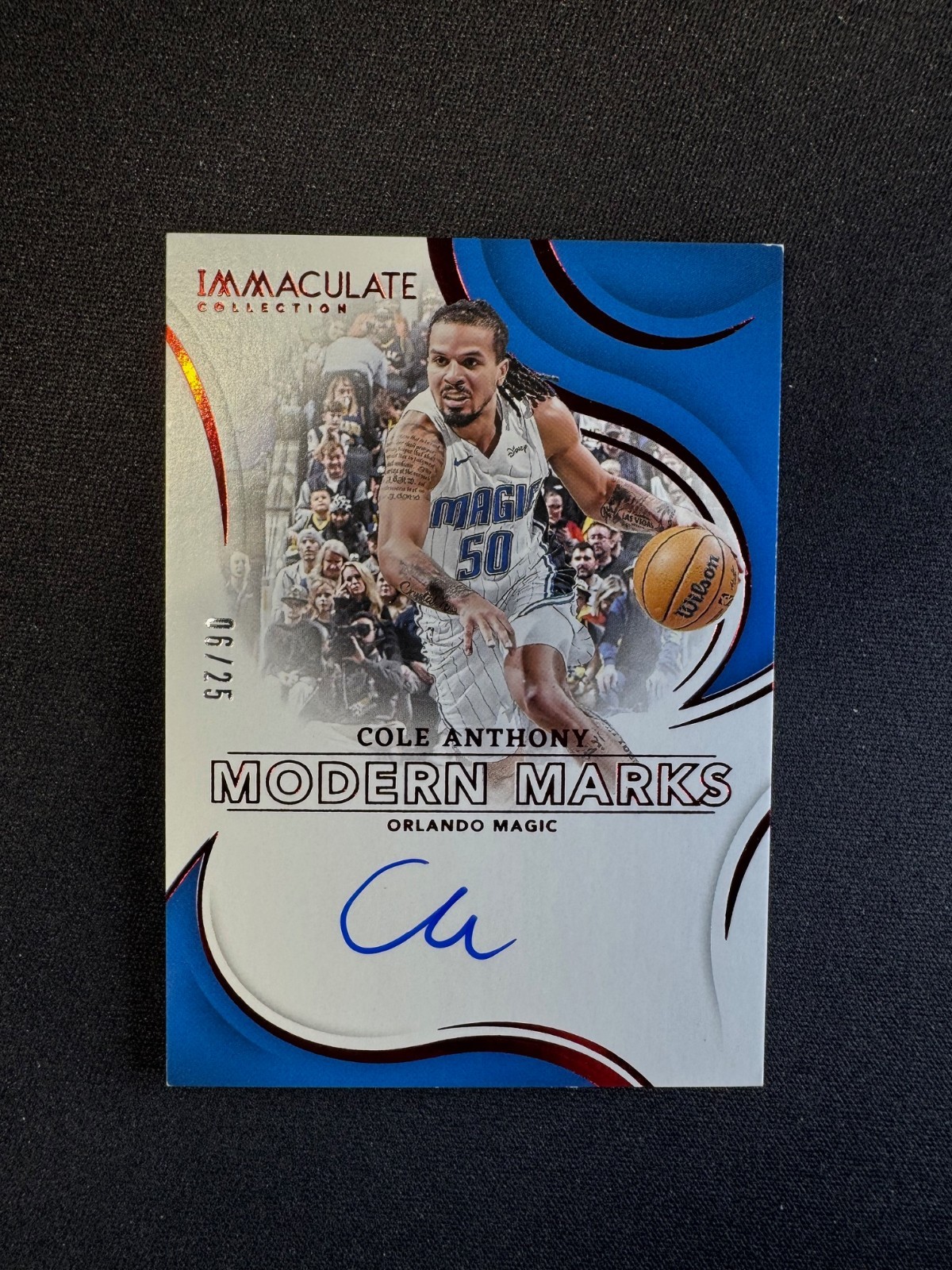 2023-24 Panini Immaculate Cole Anthony Auto Modern Marks #MM-COA Magic #d 06/25