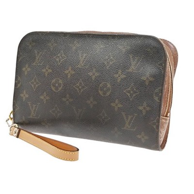 LOUIS VUITTON Orsay Clutch Hand Bag Monogram Leather Brown France M51790 08PA046