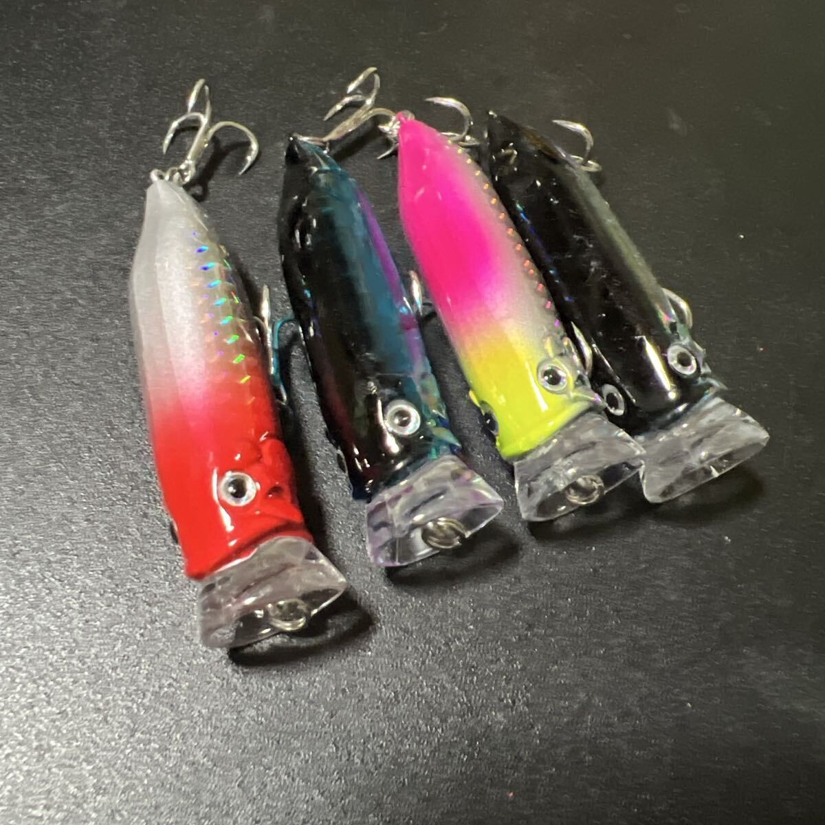 Lure set, 4 poppers, saltwater, black porgy, sea bass, sea fishing - Image 3