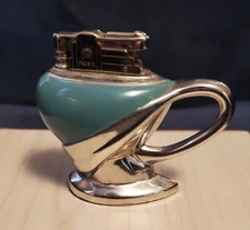 1950s Vintage Presto Coronet (Aladin) Table Lighter Turquoise Enamel Not Working