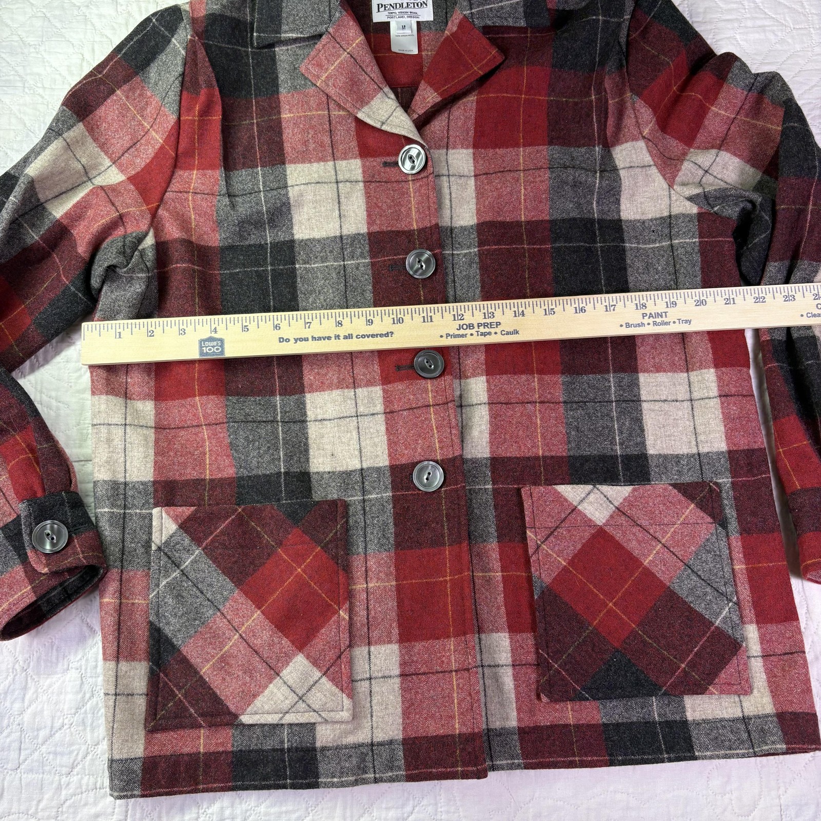 Pendleton Heritage Jacket Women’s Medium Red Plai… - image 4