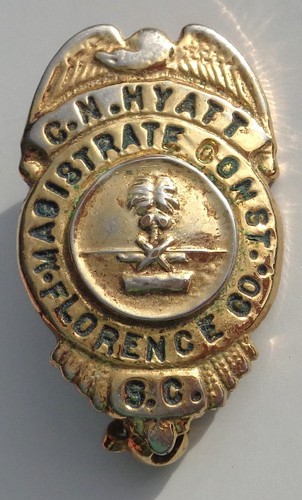 Vintage Florence County South Carolina Magistrate Constable court mini badge - Picture 2 of 5