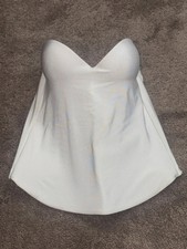 Felina White Strapless Bustier Corset Top Hook Front Support SIZE 36B