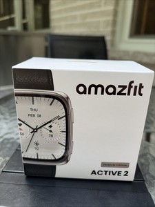 *NEW* Amazfit actif 2 Carré Smartwatch (Version premium) avec bande en cuir noir