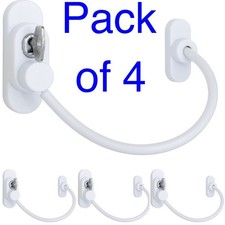 Cable Window Restrictor PACK 4 Key Locking UPVC Timber Frames Child Safety 200mm