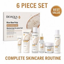 Bioaqua Rice Raw Pulp 6 piece skincare set Moisturizing facial care kit