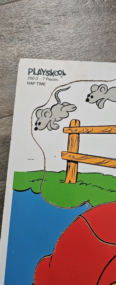 1978 Playskool Wooden Puzzle ~ Garfield "Nap Time" ~ 7pc ~ 12" x 9" - Image 4 of 4