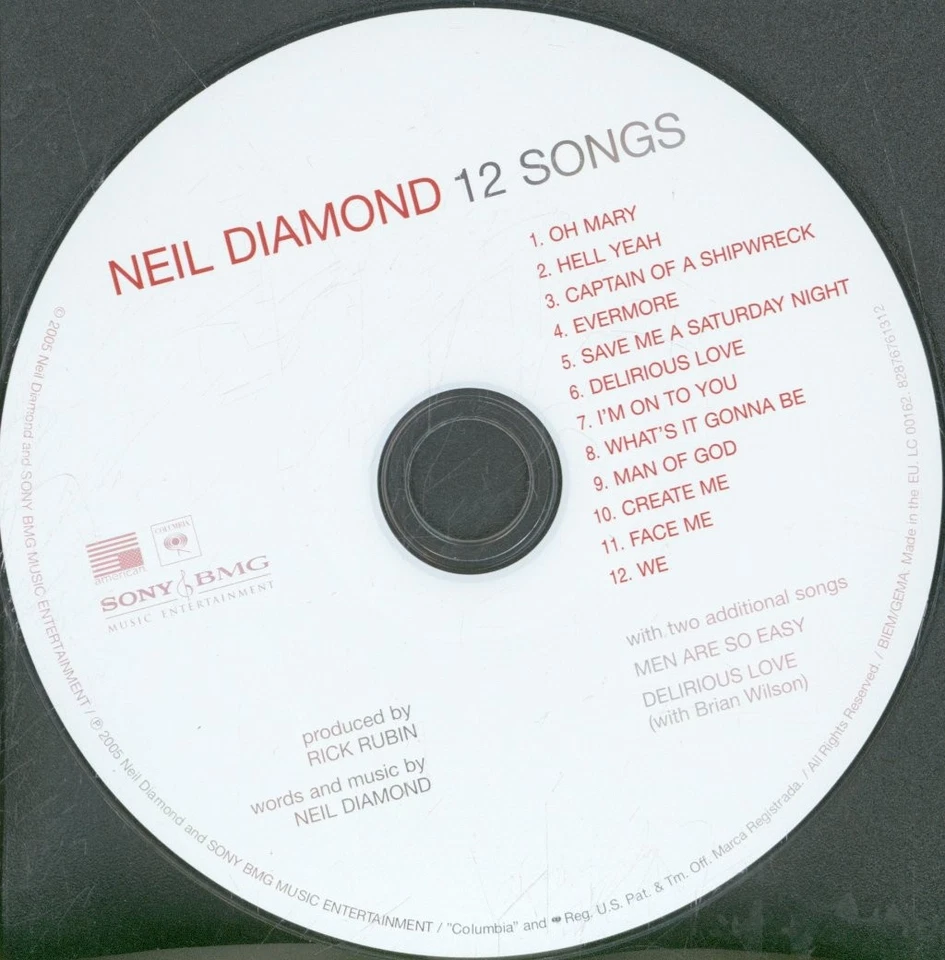 Neil Diamond 12 Songs CD Europe American 2005 in tri-fold info-stickered digipak - Bild 3 von 3