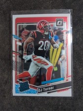 2023 Panini Donruss Optic - Rated Rookie #220 DJ Turner RC Bengals Football Card. rookie card picture