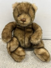 Vtg Gund Teddy Bear MINKY 6421 14  Plush Brown Faux Mink Stuffed Animal