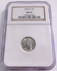 1943 D Mercury Silver Dime NGC MS 65