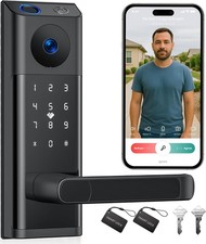 WiFi Video Smart Lock with Camera  Doorbell Keyless Entry Handle for Front Door