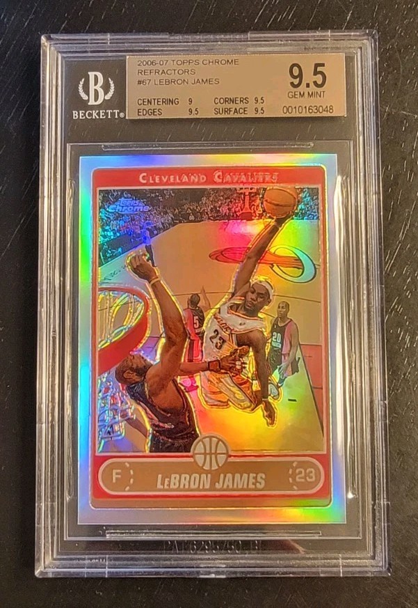 2006-07 TOPPS CHROME LEBRON JAMES REFRACTOR BGS 9.5 GEM MINT 《 POP 13 》BEAUTIFUL