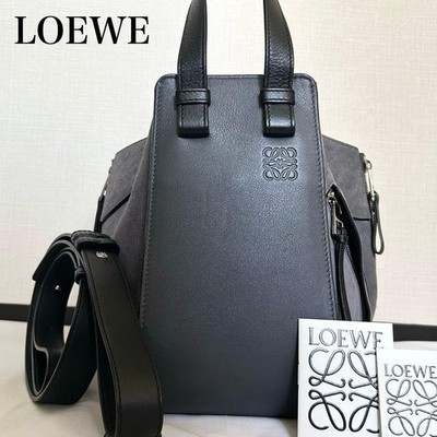 LOEWE Women Bag Shoulder Hammock Anagram Charcoal Leather Limited Edition VHTF P