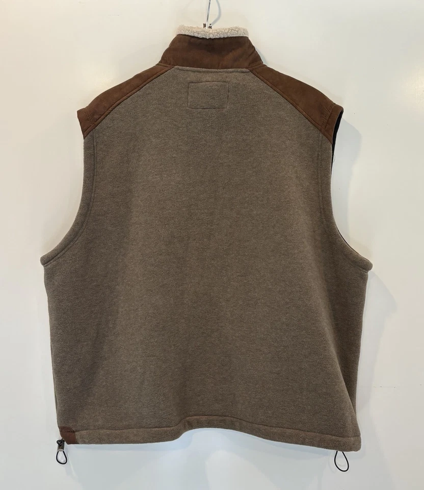 Chaleco polar forrado Sherpa Orvis para hombre imitación cuero hombros talla XXL Foto 2 de 4