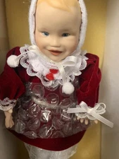 Ashton-Drake Galleries Doll “Jennifer” 92036 Baby Girl Red Velvet Outfit NIB w/