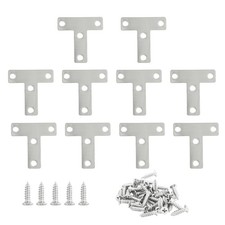 Hordion Stainless Steel Flat Corner Brace - 10Pcs 2 x 2 Inch T Bracket, Heavy...
