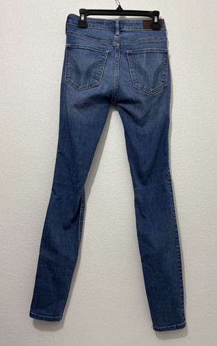 Hollister Jeans Girls Blue Mid Rise Super Skinny Denim Distressed Size 00R - Picture 3 of 3
