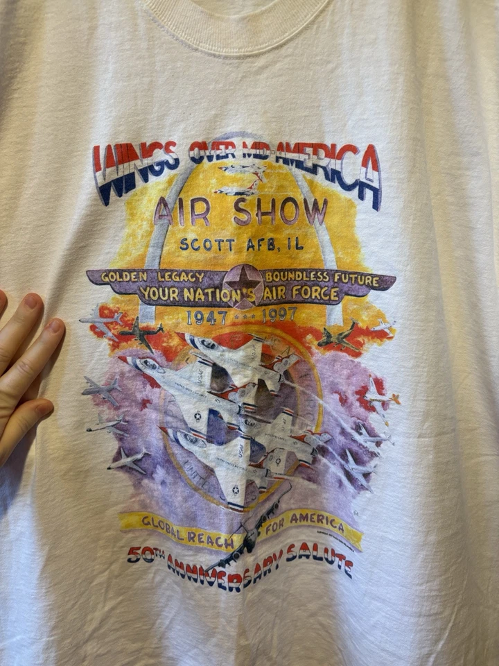 Camiseta De Colección Wings Over Mid-America Air Force Show 50th Thunderbirds 2XL Foto 2 de 4