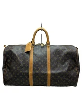 LOUIS VUITTON Boston Bag Keypall 50_Monogram Canvas_BRW PVC Brown Used