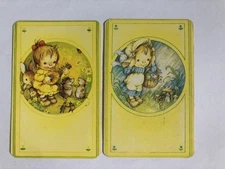 Boy Girl Kids Animals Flowers Children Cartoon Betsey Clark Vintage 2 SWAP CARDS