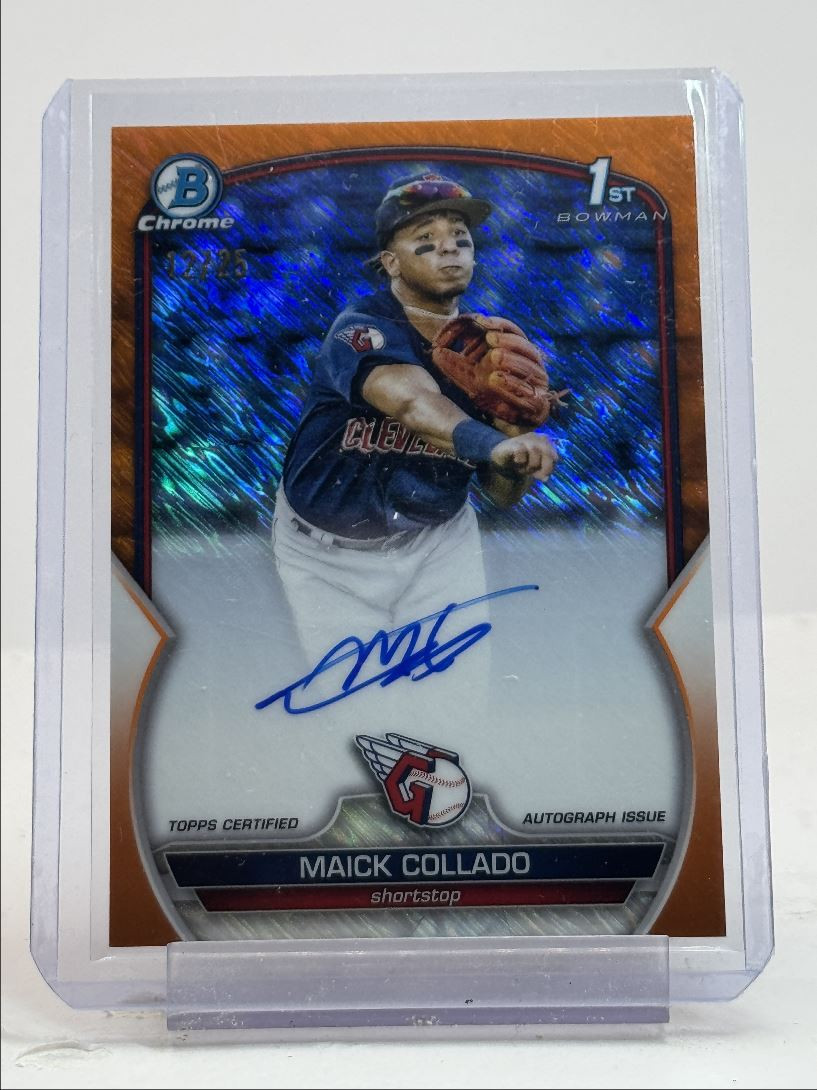MAICK COLLADO 2023 BOWMAN CHROME 1ST ORANGE SHIMMER AUTO /25 Q0234