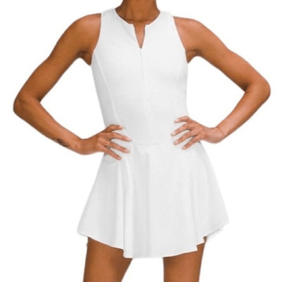 Lululemon Everlux Short-Lined 6  Inseam Tennis Tank Top Dress White Size 6