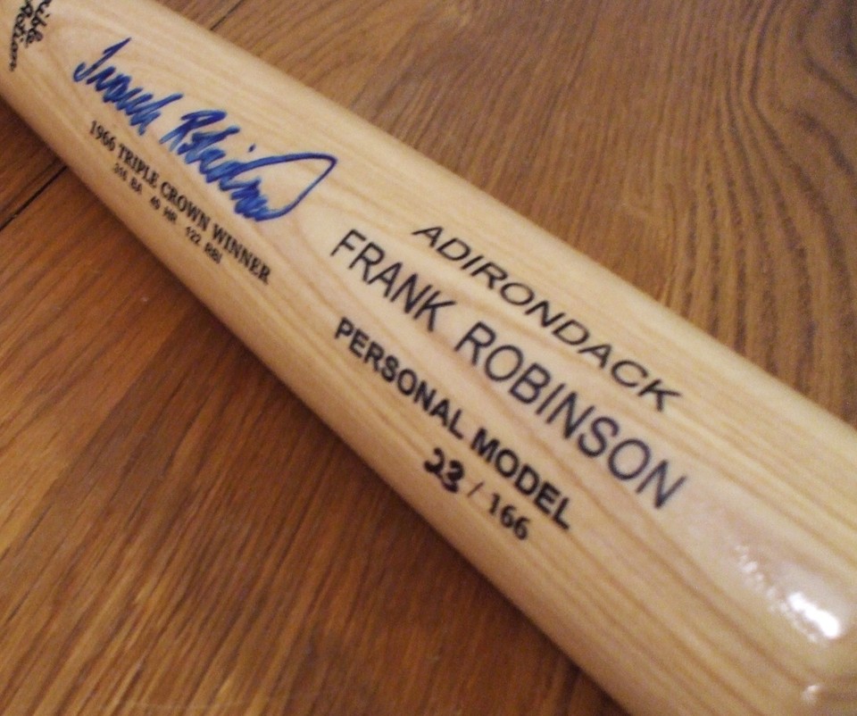 FRANK ROBINSON O'S AUTO ADIRONDACK LTD ED 23/166 1966 TRIPLE CROWN BAT ...