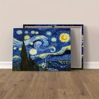 Leinwanddruck Gerahmt Sternennacht Van Gogh Wandbild Wandkunst Deko Bild