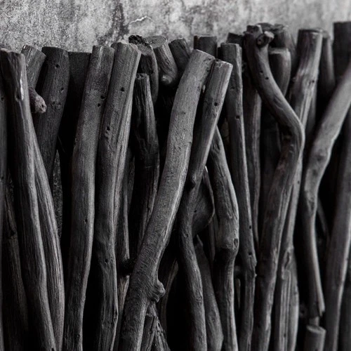 Uttermost 04331 Gathered Teak 49" x 19" Frameless Decorative - Black - Picture 3 of 6