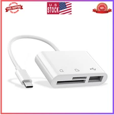 USB C to SD Card Reader with USB 3.0 Thunderbolt to Micro SD TF Card Reader