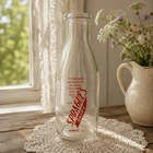 Vintage Sprague Dairy Randolph VT Glass Milk Bottle Red Pyro Quart